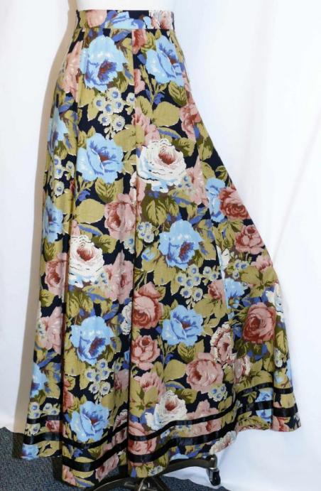 BLUE Long GERMAN Designer Dress Dirndl SKIRT/8-10-M